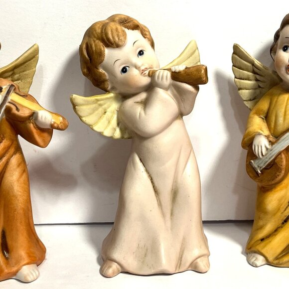 Vintage Christmas Homco Angel Figurines Playing Musical Instruments - Picture 3 of 13